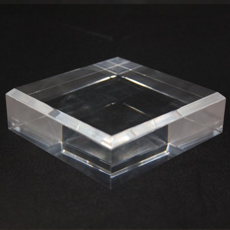 100 x 100 x 20 mm Base acrylic display bevelled angles mineral support Two pieces
