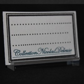 Titular de la tarjeta de cristal acrílico calidad 50x15x6mm